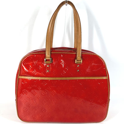 LOUIS VUITTON Shoulder Bag M91080 Monogram Vernis Canvas Red Monogram Vernis Sutton Women Used Authentic