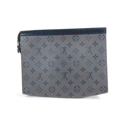 LOUIS VUITTON Clutch bag M69535 Monogram Eclipse Canvas gray Monogram Eclipse Reverse Pochette Voyage mens Used Authentic