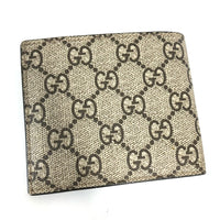 GUCCI Folded wallet Short Wallet Billfold Compact wallet Tiger Tiger GG Supreme Canvas 451268 beige mens Used Authentic