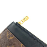 LOUIS VUITTON Long Wallet Purse Bag in bag Card Case Monogram Slim perspective Monogram canvas M80348 Brown x black(Unisex) Used Authentic