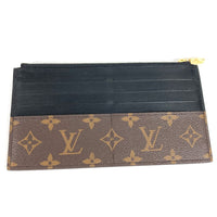 LOUIS VUITTON Long Wallet Purse Bag in bag Card Case Monogram Slim perspective Monogram canvas M80348 Brown x black(Unisex) Used Authentic