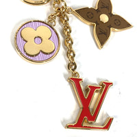 LOUIS VUITTON charm Key ring Key ring Monogram Portocle Spring Street Monogram canvas, metal M00556 gold x red x pink Women Used Authentic
