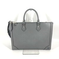 LOUIS VUITTON Business bag M30856  Taiga Leather gray Taiga slim briefcase mens Used Authentic
