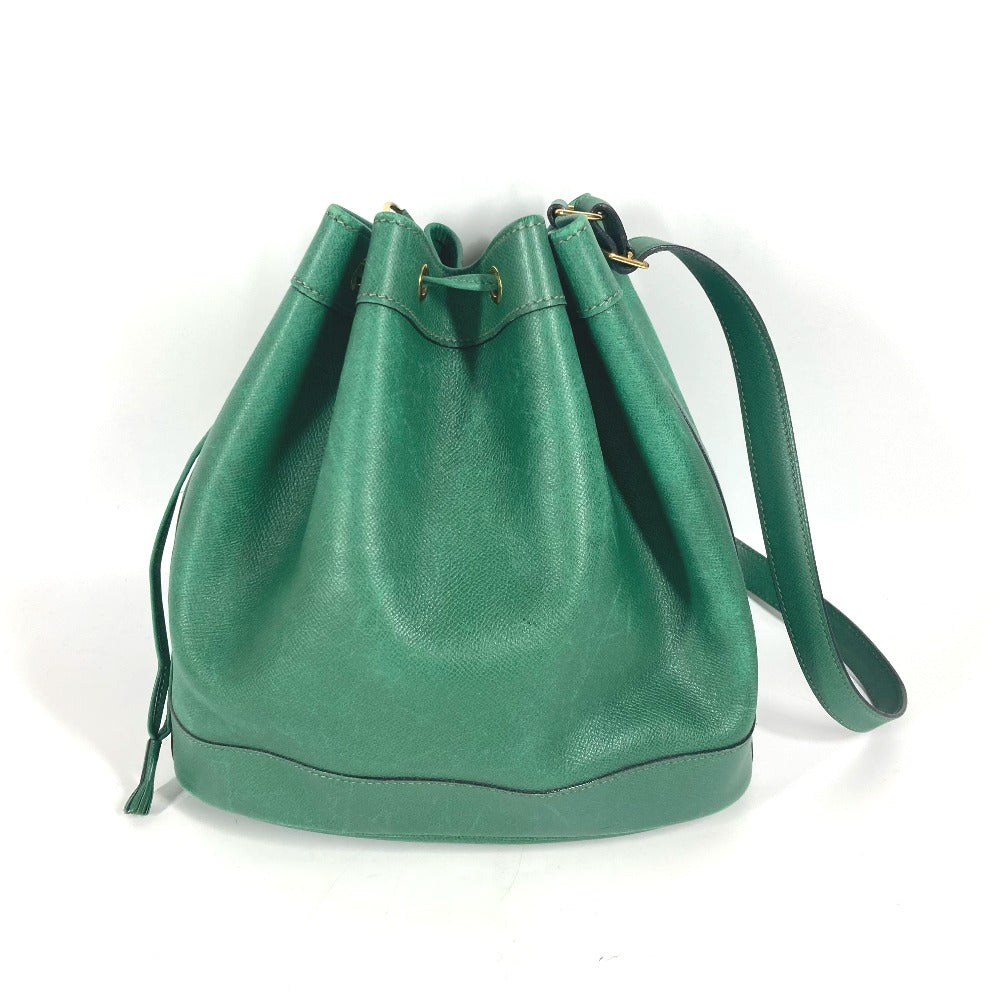 HERMES Shoulder Bag Courchevel green Drawstring Bag Crossbody Market GM Women Used Authentic