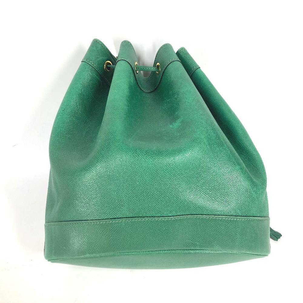 HERMES Shoulder Bag Courchevel green Drawstring Bag Crossbody Market GM Women Used Authentic