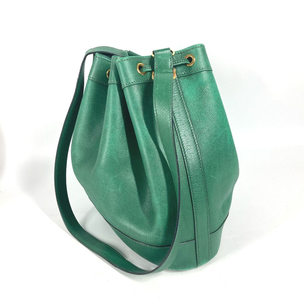 HERMES Shoulder Bag Courchevel green Drawstring Bag Crossbody Market GM Women Used Authentic