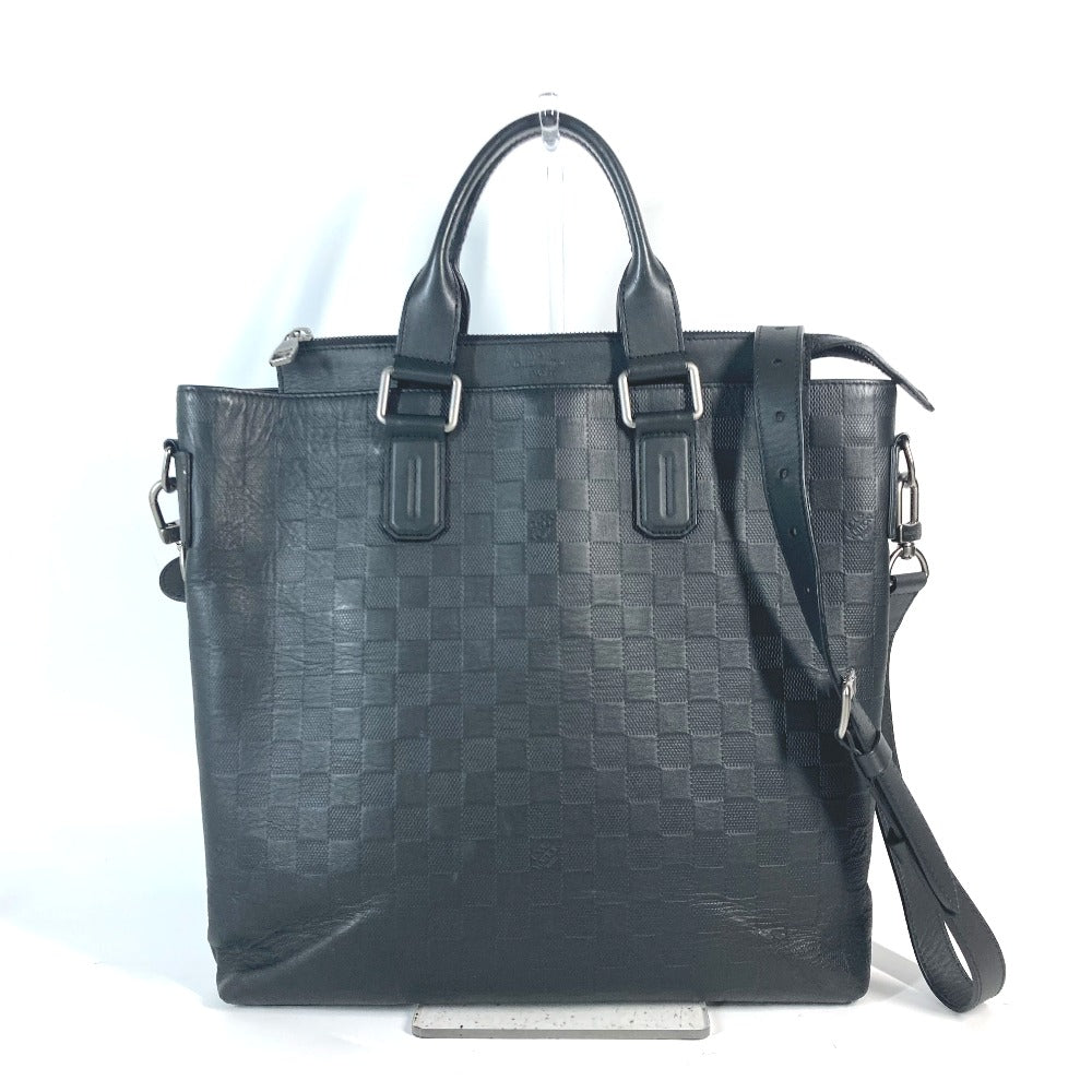 LOUIS VUITTON Business bag  N41561 Damier Anfini Leather black Damier Anfini Daily Tote mens Used Authentic