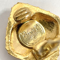 CHANEL Earring Matelasse Ribbon metal gold Women Used Authentic