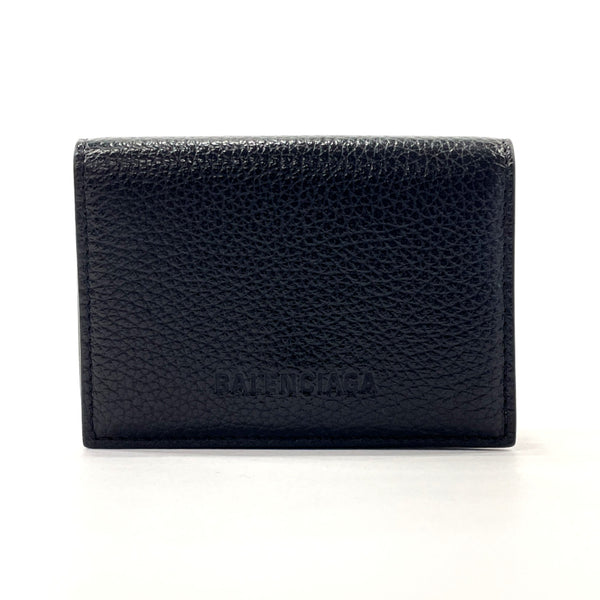 BALENCIAGA Tri-fold wallet ESSENTIAL MINI WALLET leather 664037 black Women Used Authentic
