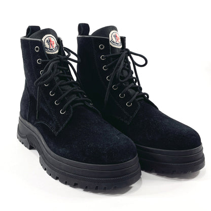 MONCLER boots 1041100 Suede black Lace up boots ULYSSE SCARPA mens 42 Used Authentic