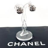 CHANEL Earring COCO Mark metal Silver Women Used Authentic