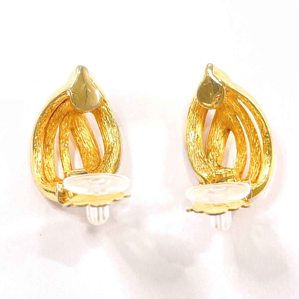 Christian Dior Earring metal Rhinestone gold