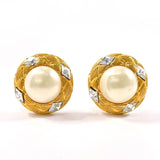 CHANEL Earring Metal, Faux Pearl gold Women Used Authentic