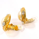 CHANEL Earring Metal, Faux Pearl gold Women Used Authentic