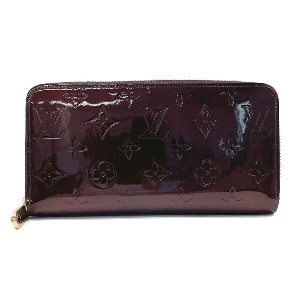 LOUIS VUITTON Long Wallet Purse Zippy wallet Monogram Vernis M93522 Bordeaux Women Used Authentic