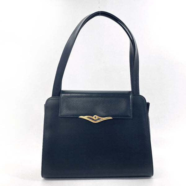 CARTIER Handbag Sapphire line leather Navy Women Used Authentic