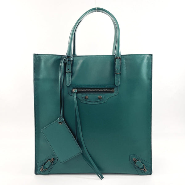 BALENCIAGA Tote Bag The paper leather 338582 green Women Used Authentic