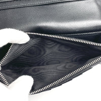 SAINT LAURENT PARIS Long Wallet Purse Continental wallet leather 396308 black mens Used Authentic