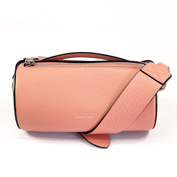 BURBERRY Shoulder Bag 2WAY barrel bag leather pink Women Used Authentic