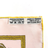 HERMES scarf FLVCTVAT NEC MERGITVR Coat of arms of Paris Petit curry Silk, 100% silk pink Women Used Authentic