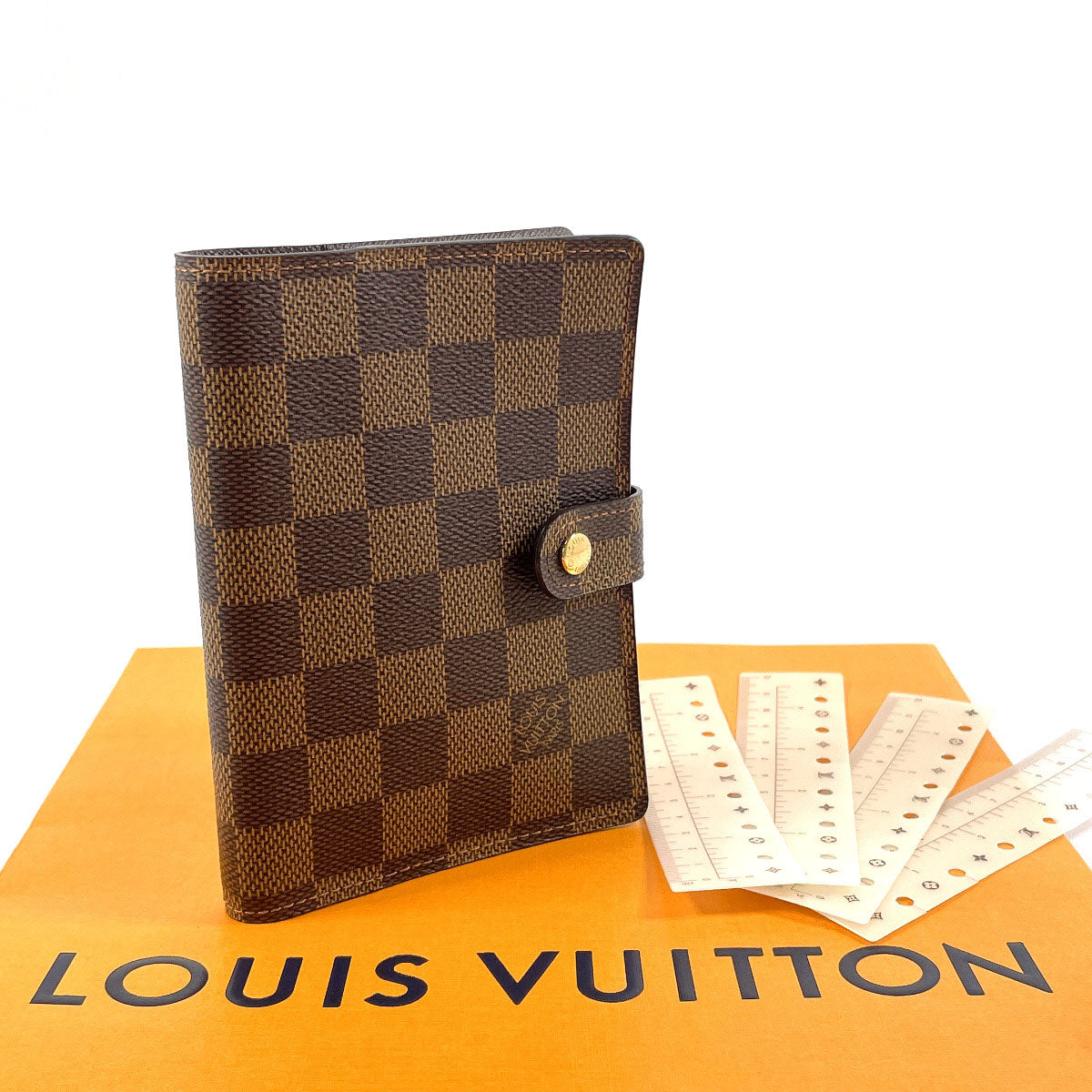 LOUIS VUITTON Notebook cover R20700 Damier canvas Brown Agenda PM