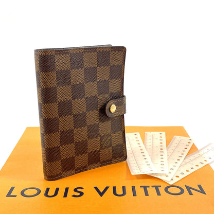 LOUIS VUITTON Notebook cover R20700 Damier canvas Brown Agenda PM