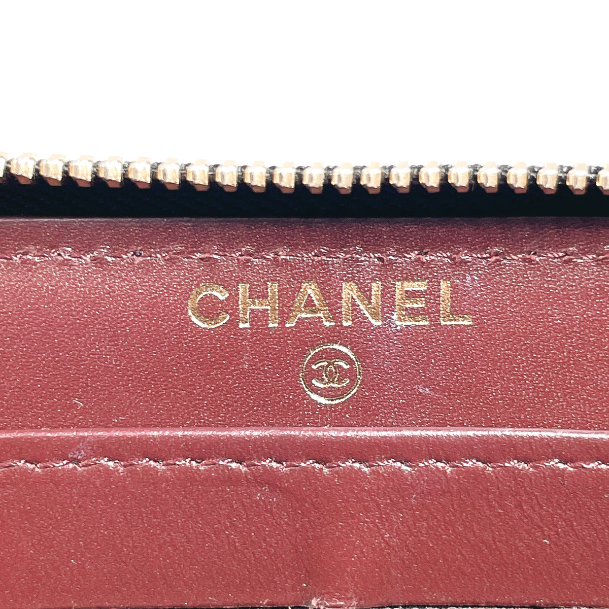 CHANEL Long Wallet Purse Matt caviar skin black Zip Around COCO Mark