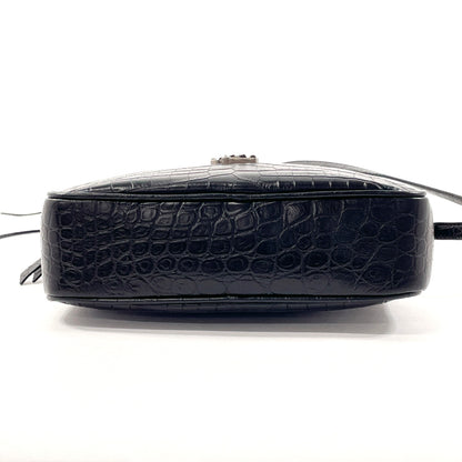 SAINT LAURENT PARIS Shoulder Bag 520535 leather black Croco embossed Lou camera bag