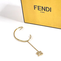 FENDI Earring Ear cuff Metal, Rhinestone AR0721 gold Women Used Authentic