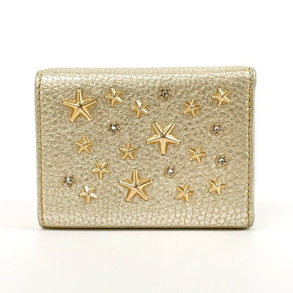 JIMMY CHOO Tri-fold wallet WDS 142 leather gold Compact wallet nemo star studs