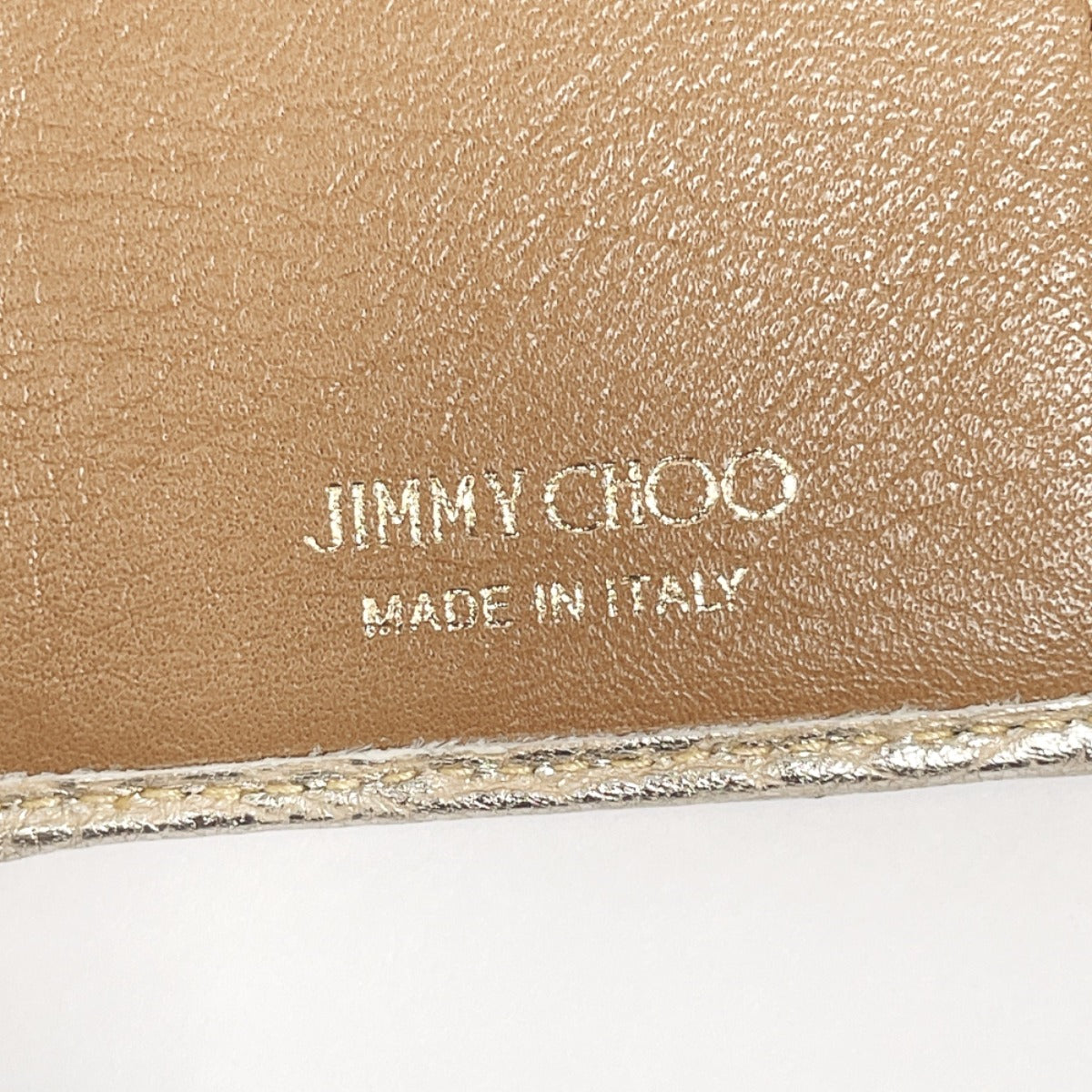 JIMMY CHOO Tri-fold wallet WDS 142 leather gold Compact wallet nemo star studs