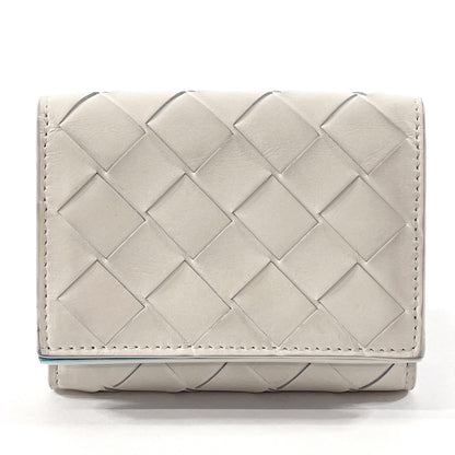 BOTTEGAVENETA Tri-fold wallet 635561 leather leather white INTRECCIATO MINI WALLET