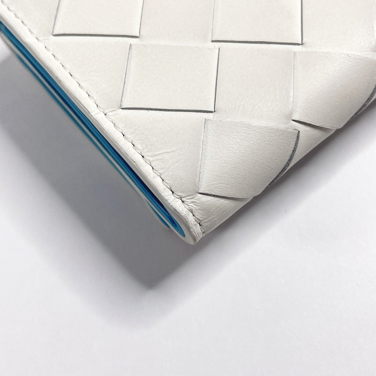 BOTTEGAVENETA Tri-fold wallet 635561 leather leather white INTRECCIATO MINI WALLET