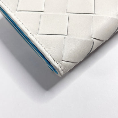 BOTTEGAVENETA Tri-fold wallet 635561 leather leather white INTRECCIATO MINI WALLET