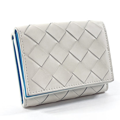 BOTTEGAVENETA Tri-fold wallet 635561 leather leather white INTRECCIATO MINI WALLET