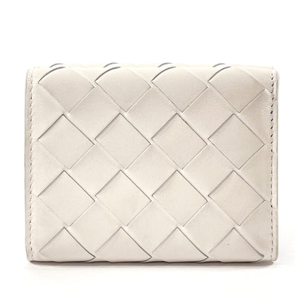 BOTTEGAVENETA Tri-fold wallet 635561 leather leather white INTRECCIATO MINI WALLET