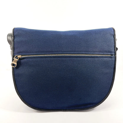 LOEWE Shoulder Bag Canvas, Leather Navy Heritage unisex Used Authentic