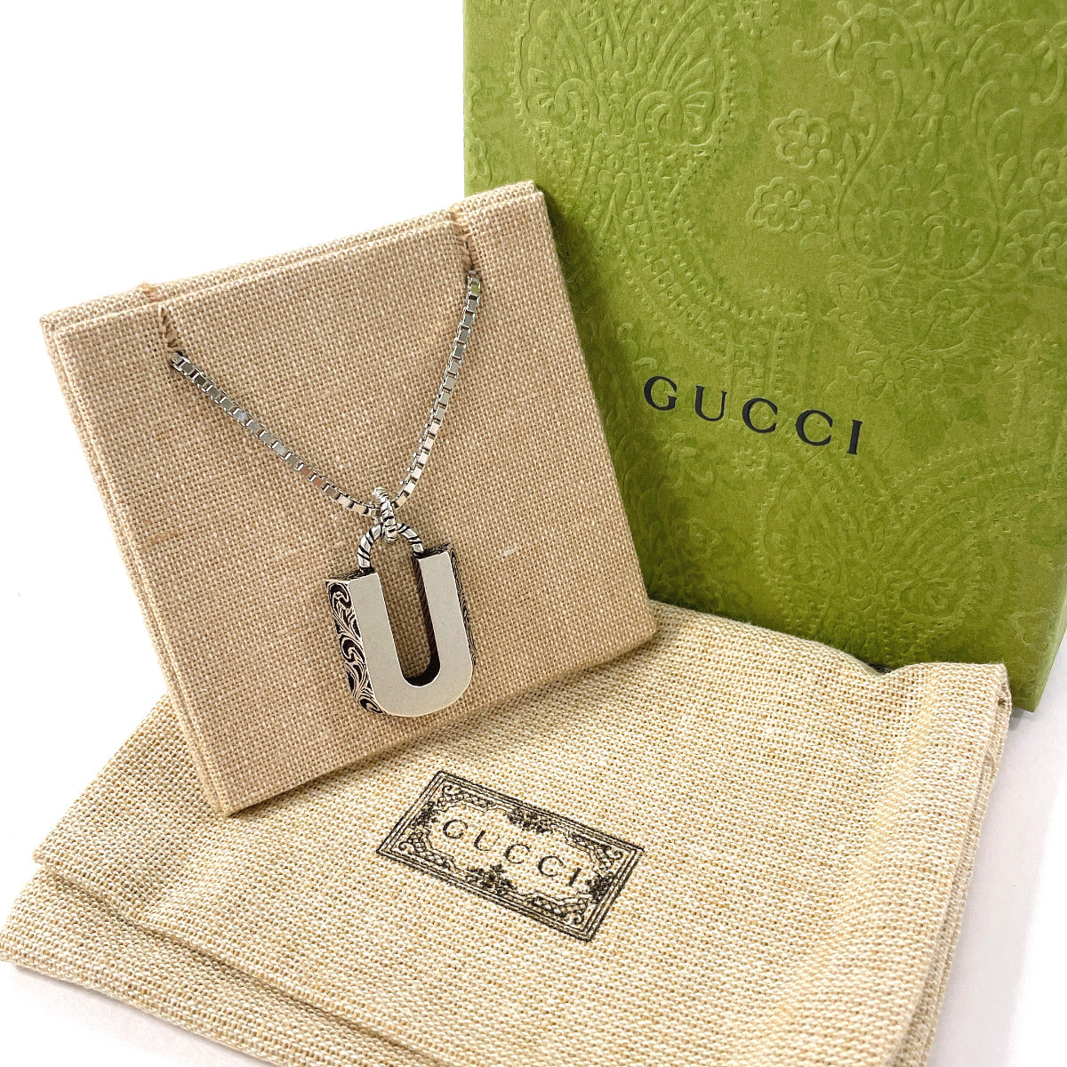 GUCCI Necklace Silver925 Silver Initial Necklace U