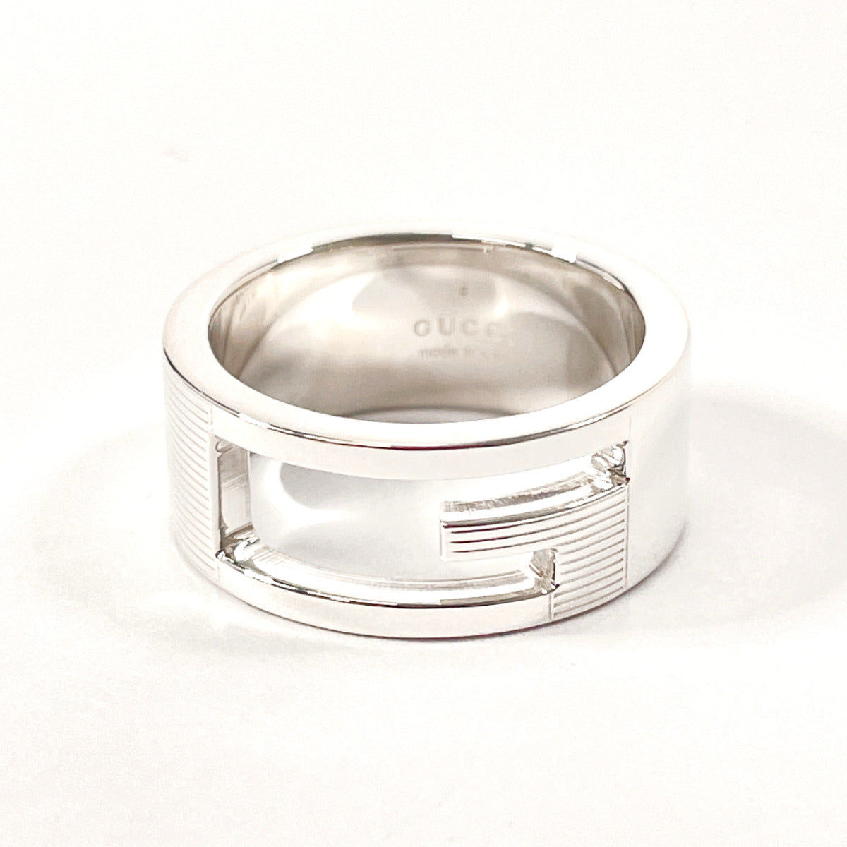 GUCCI Ring Silver925 Silver Branded Cutout G 11