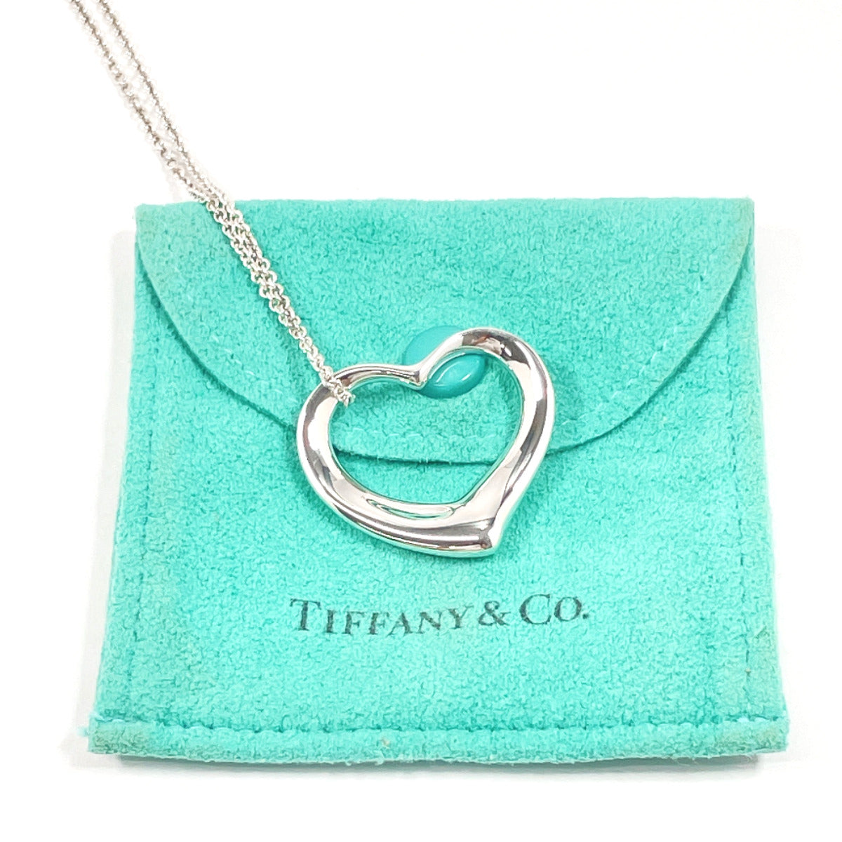 Tiffany&Co deals small open heart silver necklace 15.9’