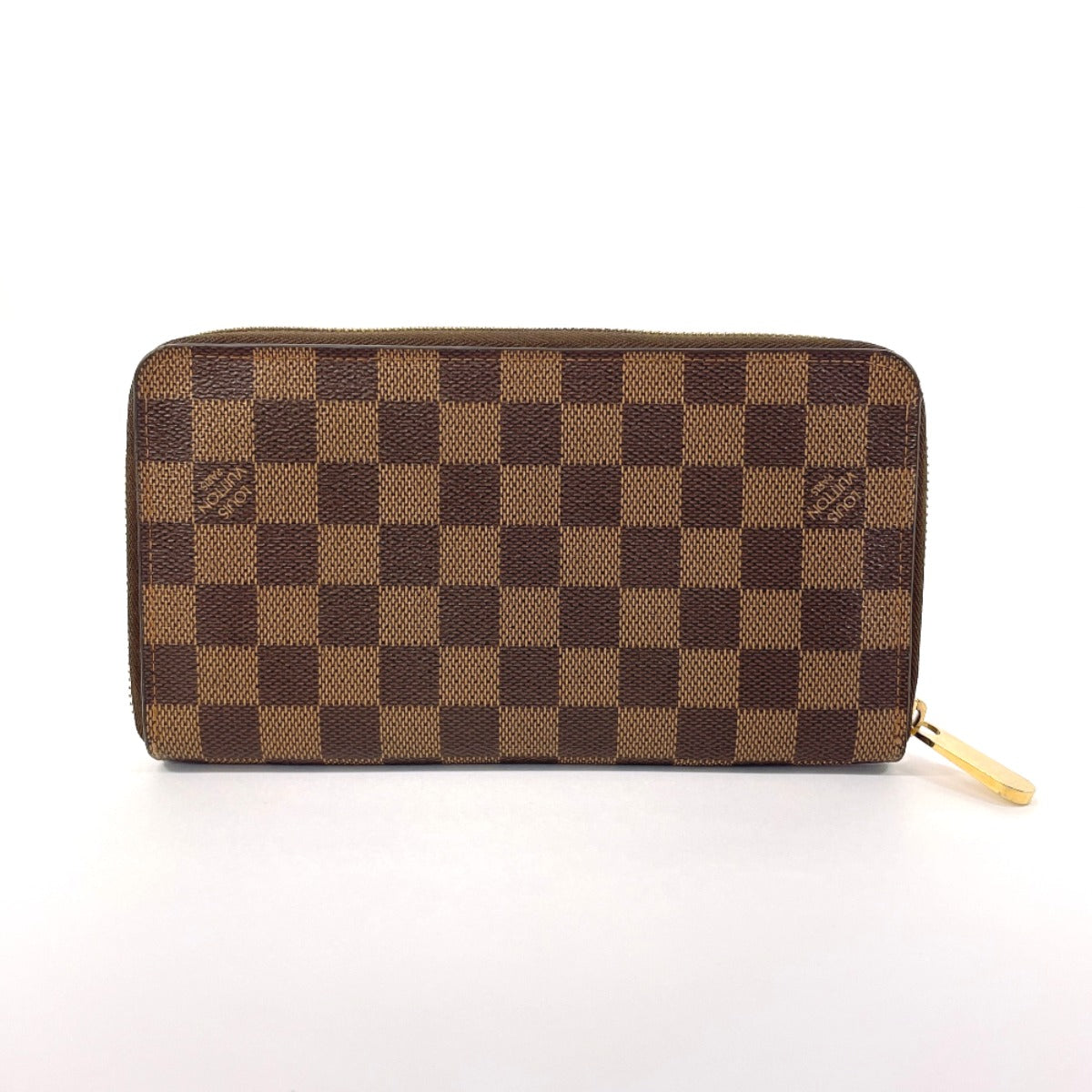 LOUIS VUITTON Long Wallet Purse N60003 Damier Brown Zippy Organizer unisex Used Authentic