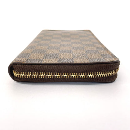 LOUIS VUITTON Long Wallet Purse N60003 Damier Brown Zippy Organizer unisex Used Authentic