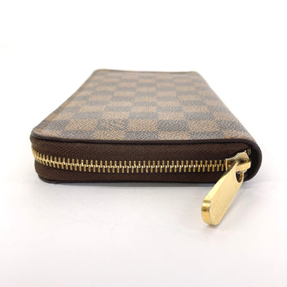 LOUIS VUITTON Long Wallet Purse N60003 Damier Brown Zippy Organizer unisex Used Authentic