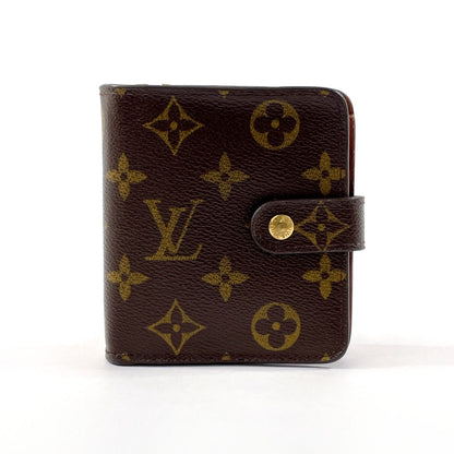 LOUIS VUITTON Bifold Wallet M61667 Monogram canvas Brown Compact zip Women Used Authentic