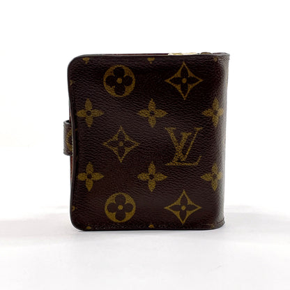 LOUIS VUITTON Bifold Wallet M61667 Monogram canvas Brown Compact zip Women Used Authentic