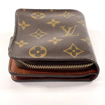 LOUIS VUITTON Bifold Wallet M61667 Monogram canvas Brown Compact zip Women Used Authentic