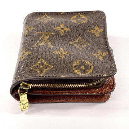 LOUIS VUITTON Bifold Wallet M61667 Monogram canvas Brown Compact zip Women Used Authentic