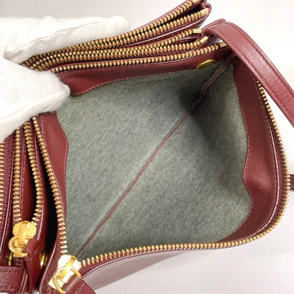 CELINE Shoulder Bag leather Bordeaux Trio Large Women Used Authentic