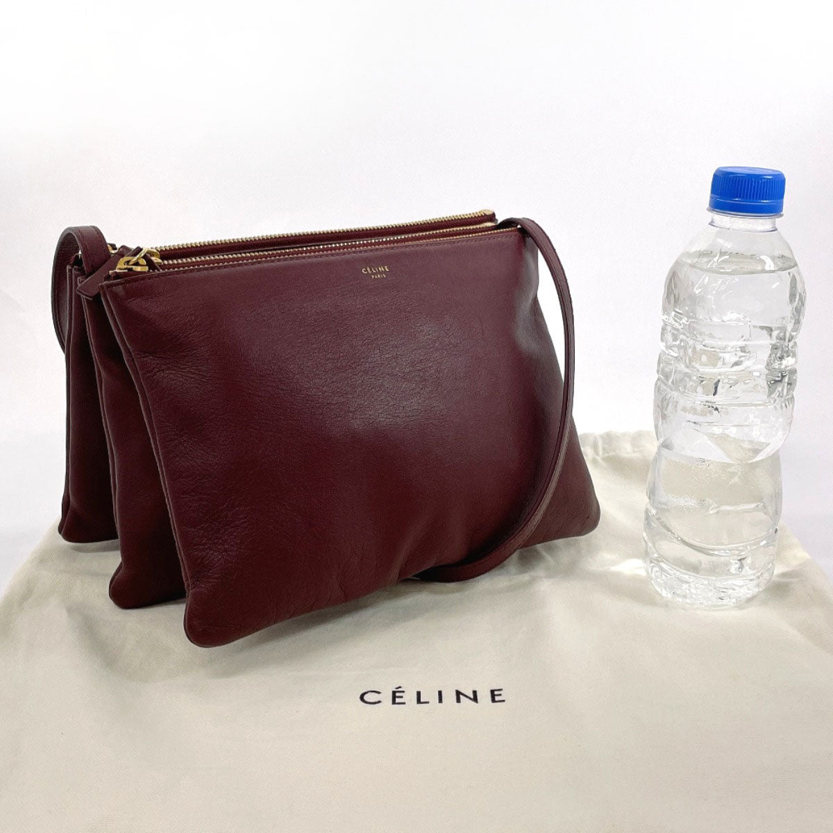 CELINE Shoulder Bag leather Bordeaux Trio Large Women Used Authentic