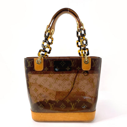 LOUIS VUITTON Tote Bag M92502 Plastics, Tanned Leather Brown Monogram Plastics Kava Ampoule PM